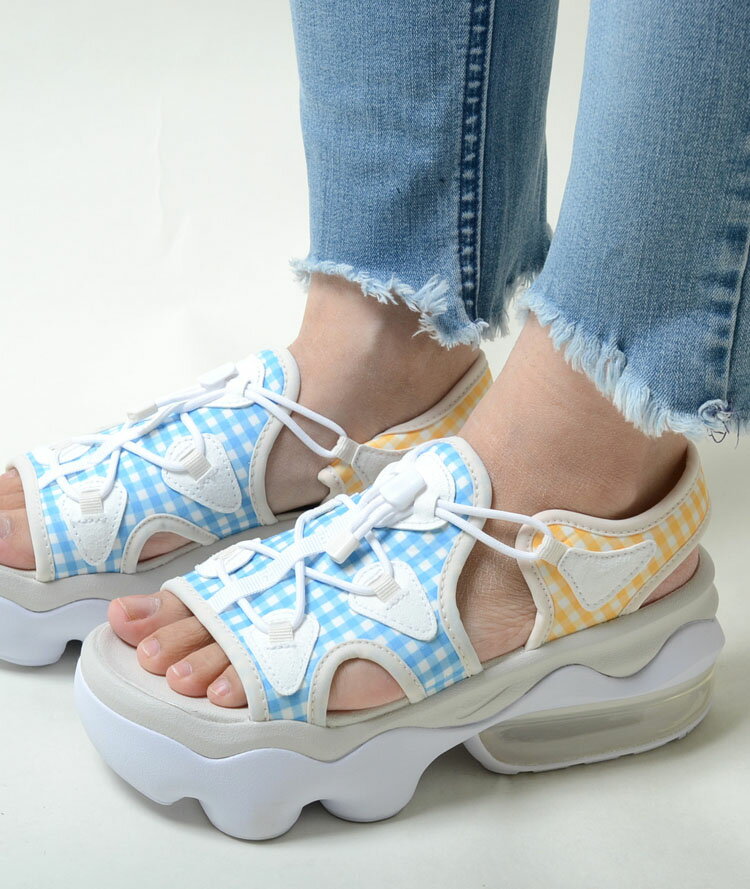 NIKE WMNS AIRMAX KOKO SANDAL レディース サンダル 春夏 ブルー イエロー チェック柄 fj0306-400