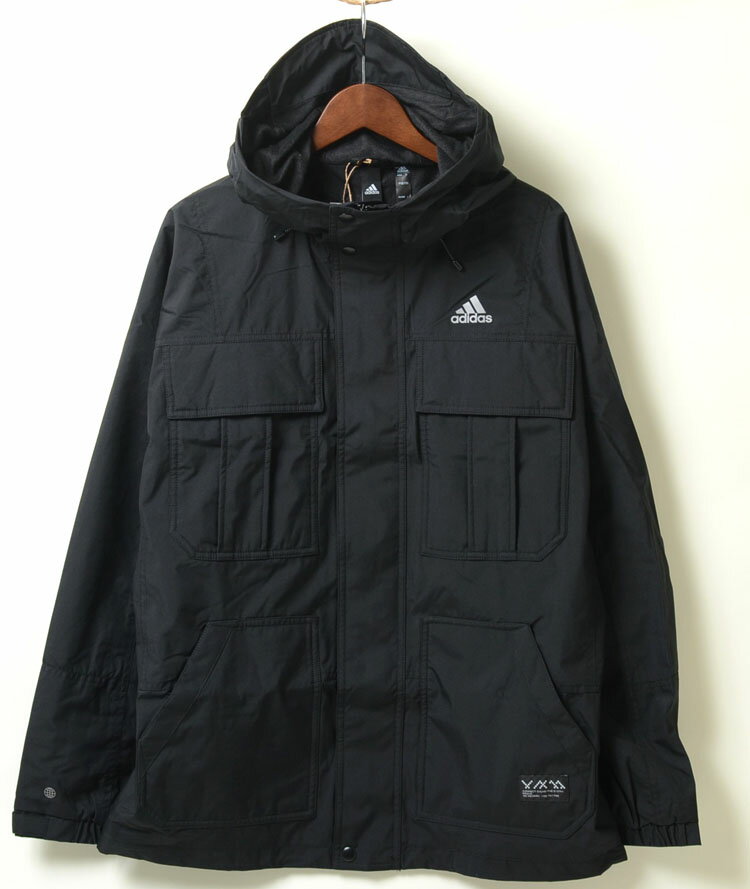 adidas ウインドブレーカー ブラック メンズ 秋冬用 ポリエステル100％ S-2XL hm2707