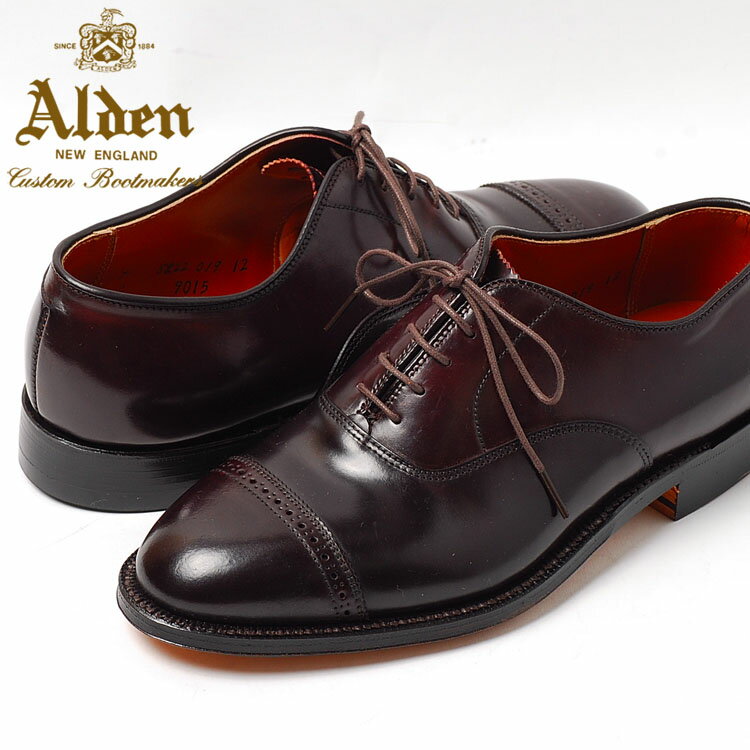 【送料無料】Alden Men's Dark Burgundy straight Tip Bal Cordovan Style#:9015★オールデン　ダークバーガンディ　ストレートチップ　コードバン★本革 シューズ★【sep_pt】のサムネイル