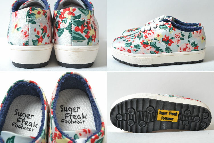 【送料無料】Suger Freak Footwear CORIOSITY FREAK シュガーフリークフットウェア 厚底　花柄　グリーン　かわいい　子供靴　キッズ