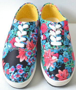 【送料無料】Suger Freak Footwear CORIOSITY FREAK シュガーフリークフットウェア 厚底 花柄 ブルー かわいい 子供靴 キッズ