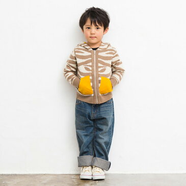 【80cm〜130cm】 子供服 ベビー服 しまうまパーカー ジップアップパーカー ニット ベビー KIDS キッズ お出かけ 女の子 男の子 秋冬 ami amie アミアミ誕生日 プレゼント