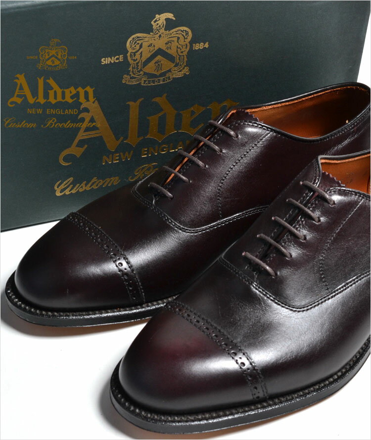 オールデン ビジネスシューズ メンズ ALDEN #905　オールデン ストレートチップ（CAP TOE）Perforated Straight Tip Bal Calfskin　ハンプトンラスト カーフ　本革 シューズ