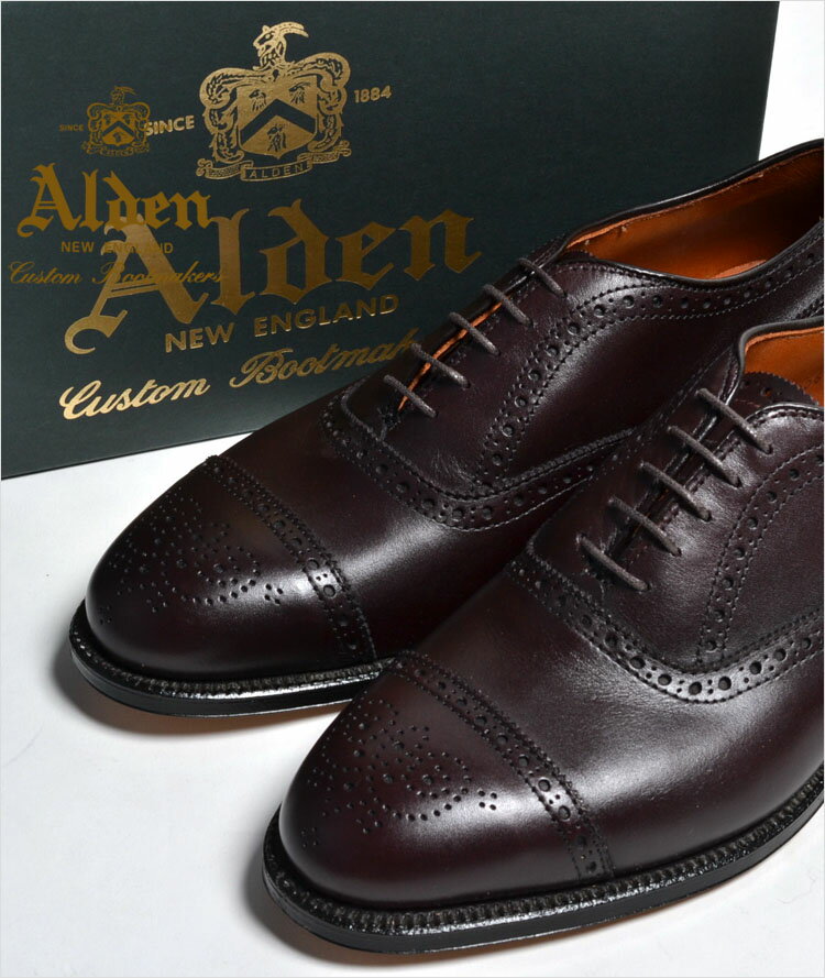 ALDEN 908 オールデン メダリオン　CAP TOE　ストレートチップ　 Medallion Tip Bal Calfskin カーフスキン　本革 シューズ