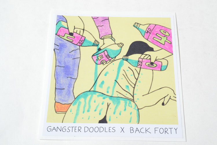 The Back Forty Skateboard ザ バック フォーティー ステッカー Gangster Doodles