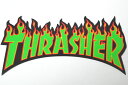 THRASHER STICKER スラッシャー ステッカー ファイヤーロゴ グリーン中