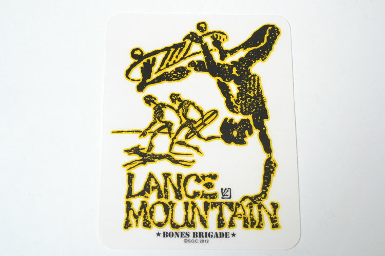 POWELL PERALTA (BONES) SKATEBOARDS STICKER パウエルペラルタ スケートボード ステッカー ランスマウンテンモデルイエロー