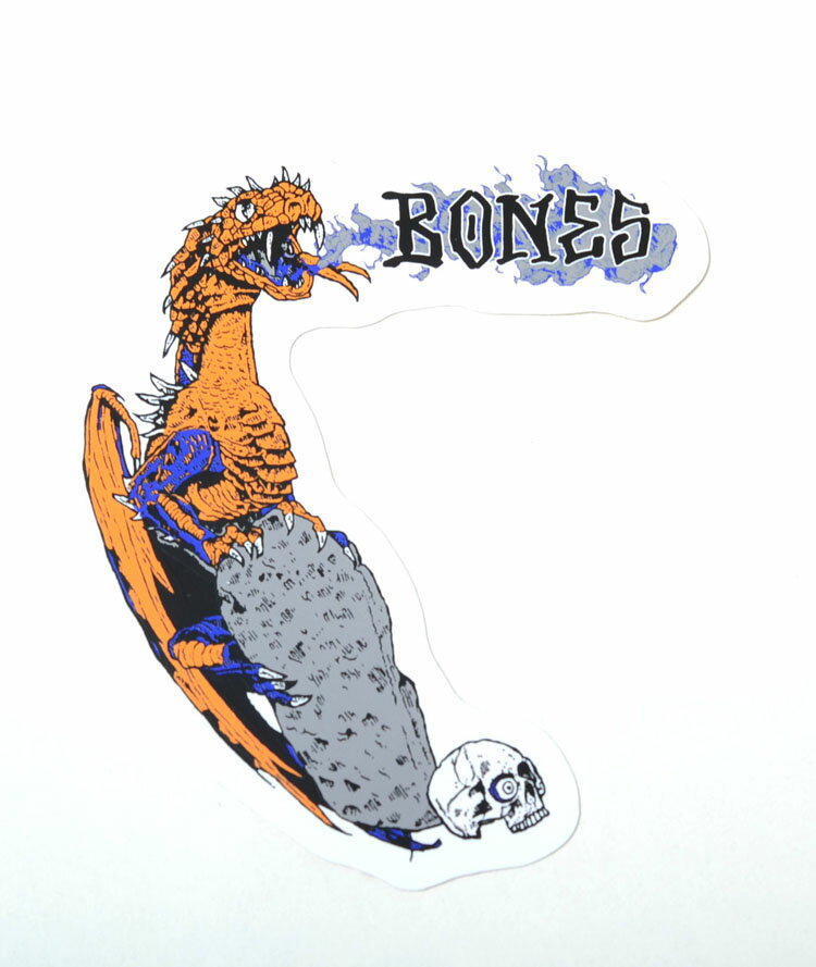 BONES STICKER ボーンズ スケート ステッカー オレンジ恐竜