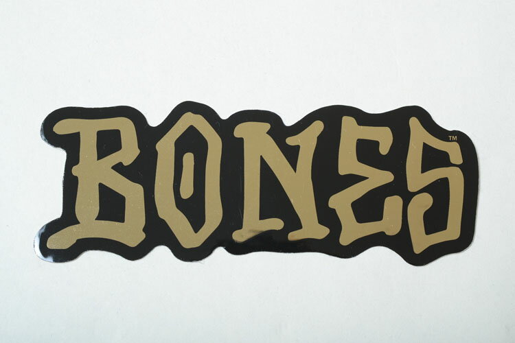 BONES STICKER ボーンズ スケート ステッカー ロゴ ゴールド×ブラック