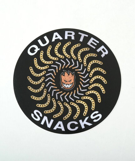 SPITFIRE QUARTER SNACKS STICKERS スピットファイヤー クウォーター スナックス ステッカー サークル ブラック SPITFIRE QUARTER SNACKS STICKERS スピットファイヤー クウォーター スナックス ステッカー サークル ブラック