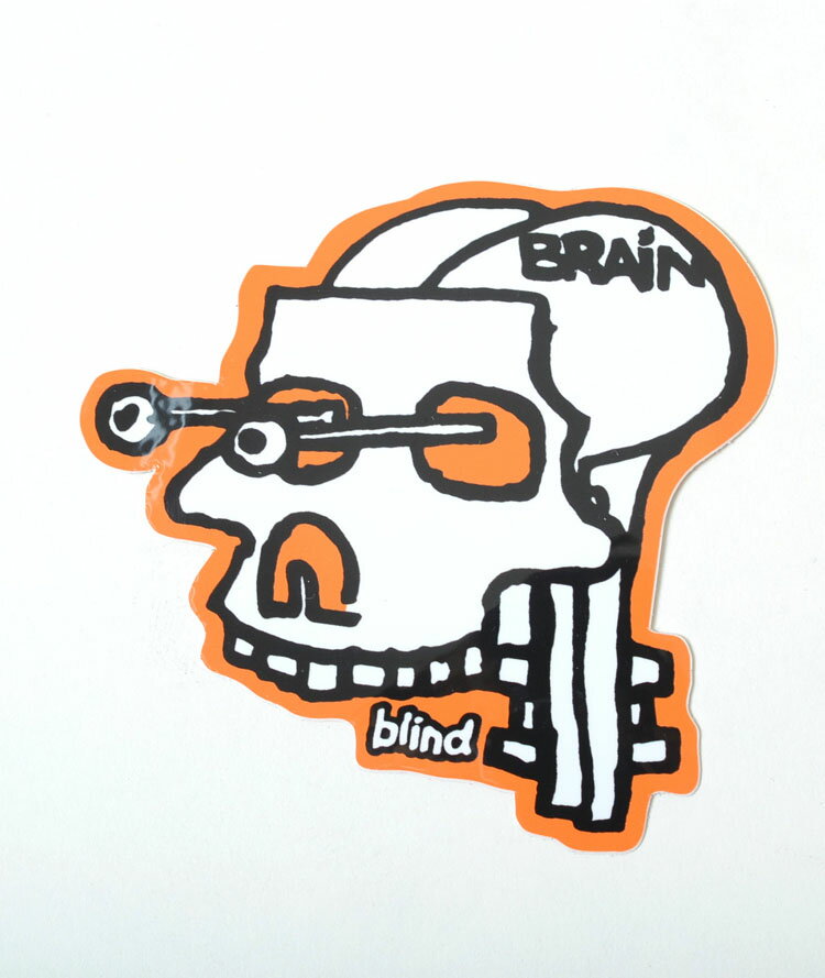 BLIND STICKER ブラインド ステッカー BRAIN ホワイト×オレンジ
