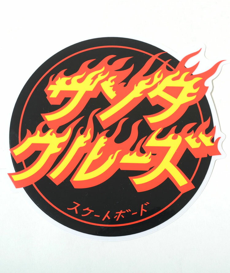 SANTACRUZ STICKER サンタクルズ スケート ボード ステッカー ブラック×レッド カタカナロゴ