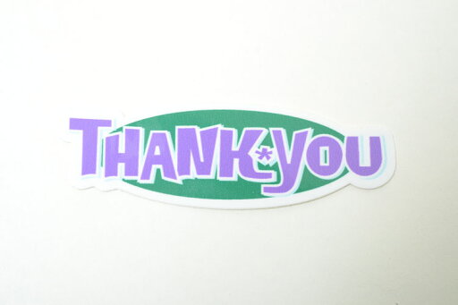 THANK YOU STICKER サンキュー ステッカー 緑 赤 文字 THANK YOU STICKER サンキュー ステッカー 緑 赤 文字