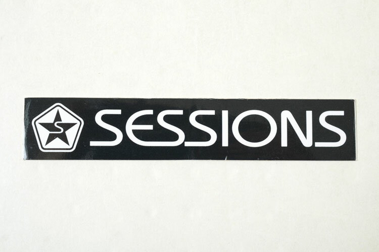 SESSIONS Sticker セッションズ スケートボード ステッカー ブラック×ホワイト 黒×白