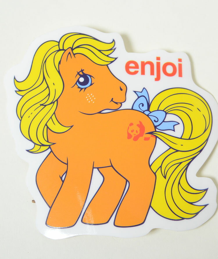 ENJOI エンジョイ スケボー ステッカー ポニー オレンジ