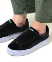 PUMA BASKET PLATFORM STRAP VR RWNS プーマ バスケット プラットホーム ストラップ ベルベット ブラック レディース 3640