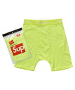 【並行輸入品】Supreme/Hanes Boxer Briefs (2 Pack) シュプリームxへインズ フルオセントイエロー ボクサーパンツ ブリーフ 2枚入り