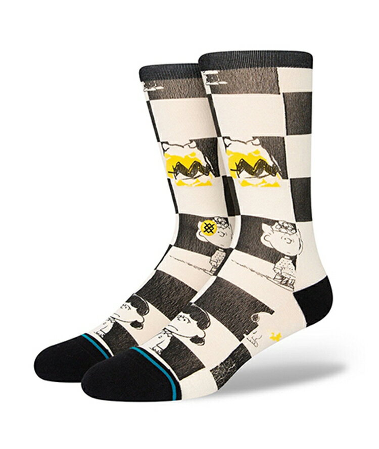 STANCE Socks CHECKED スタンス ソックス チェック ブラック ホワイト 黒 白 スヌーピー ユニセックス メンズ レディース 靴下 ストリート スケーター スケート バスケット checked