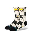 STANCE KIDS SOCKS CHECKED スタンス キッズ ソックス 靴下 ブラック ホワイト 黒 白 チェック スヌーピー ストリート スケーター スケート 男の子 女の子 ボーイズ ガールズ checkedkids