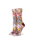 STANCE DITZ CREW Socks スタンス ディッツ ソックス バーガンディ 靴下 ストリート スケーター スケート レディース ditzcrew フラワー 花柄