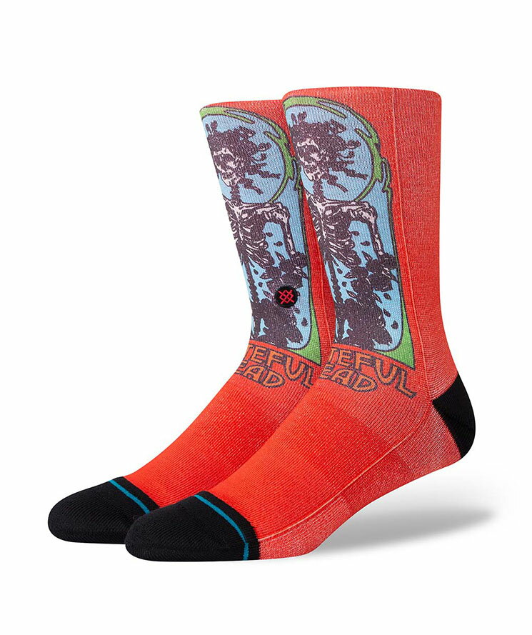 STANCE FUL HE GRATEFUL DEAD Socks スタンス フル グレートフルデッド ソックス ウォシュドブラック メンズ 靴下 ストリート スケーター スケート バスケット ful Lサイズ