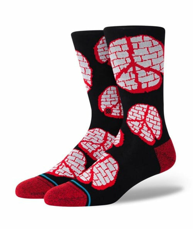 STANCE スタンス Socks ソックス ROCKSTEADY CREW メンズ ブラック レッド 靴下 ストリート スケーター スケート バスケット rocksteadycrew