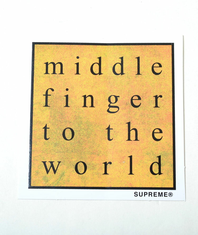 Supreme sticker middle finger to the world シュプリーム ステッカー