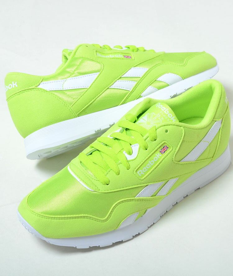 Reebok CLASSIC NYLON COLOR UNISEX リーボック クラシック ナイロン ネオンライム メンズ スニーカー cn7449