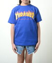 【120-160サイズ】THRASHER TEE スラッシャー Tシャツ ティシャツ 半袖 ブルー ベビー baby キッズ kids 子供服 THRASHER ロゴ 誕生日 プレゼント