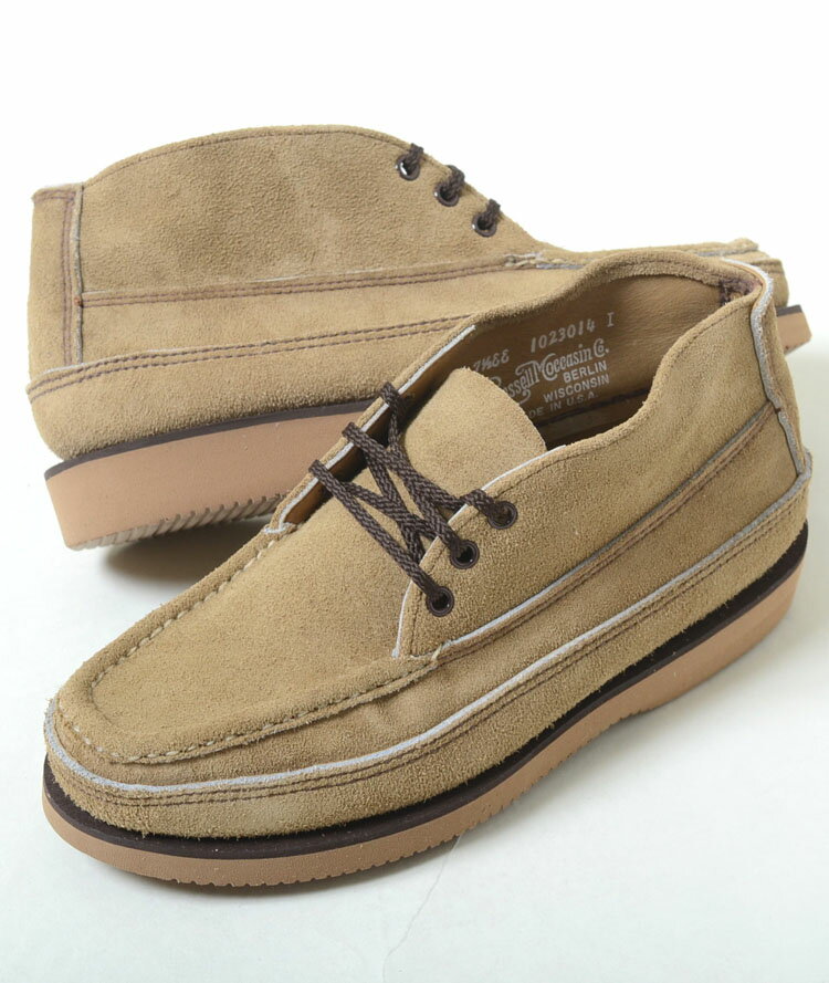 【訳あり】RUSSELL MOCCASIN メンズ シューズ ベージュ s200-27w-tanw