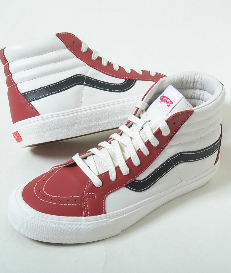 VANS SK8-HI REISSUE V1 バンズ スケートハイ リイシュー V1 ホワイト×エンジ メンズ スニーカー vn0a4bvhxht