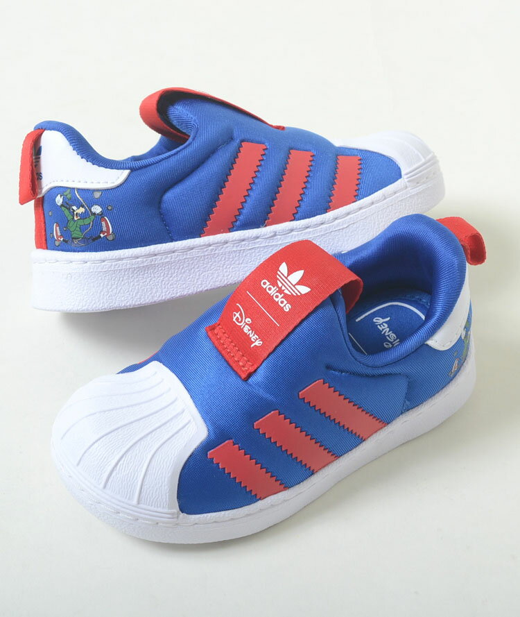 【12cm-16cm】adidas SST 360 I アディダス スーパースター 360 I ブルーxレッド ベビー BABY キッズ KIDS スニーカー 子供靴 fz2997