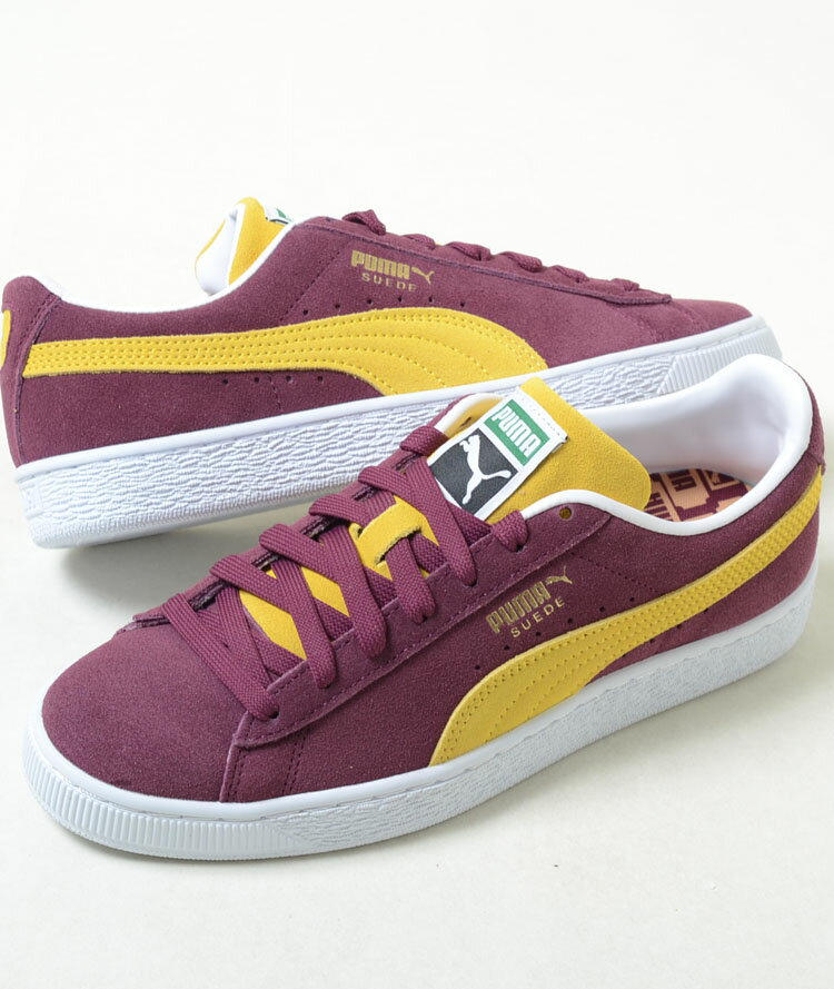 PUMA SUEDE CLASSIC XXI プーマ スエード クラシック 21 パープルxイエロー グレープワイン 紫 黄 メンズ スニーカー 374915-38