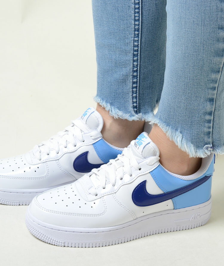 NIKE W AIR FORCE 1 '07 ESS ナイキ ウィメンズ エア フォース 1 '07 ESS ホワイト ブルー 白 青 レディース スニーカー dj9942-400