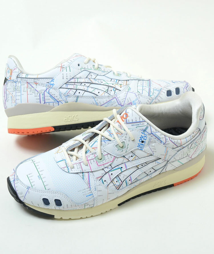 楽天honey（ハニー）ASICS × atmos GEL-LYTE III OG “TYO SUBWAY” アシックス アトモス ゲル ライト 3 OG トーキョー サブウェイ ホワイト 白 東京 地下鉄 路線図 メンズ スニーカー 1201a528-100