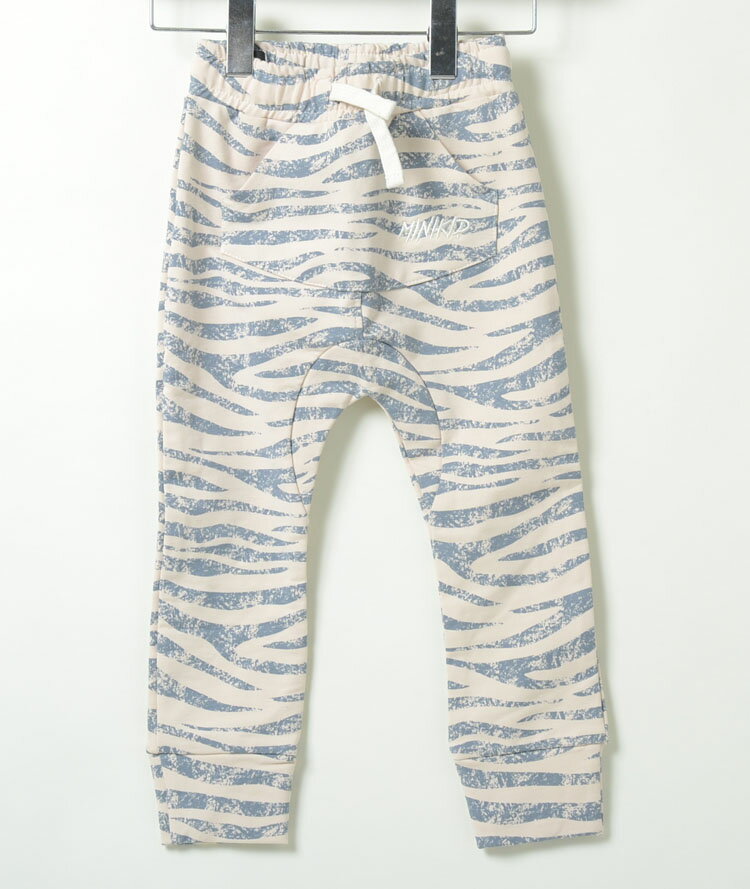 楽天honey（ハニー）【110-116】MINIKID Relaxed Zebra Joggers Dovelike ミニキッド リラックス ゼブラ ジャガード ダブライク オフホワイト ブルー ゼブラ柄 白 青 KIDS キッズ 子供 ユニセックス 男の子 女の子 maw21lp04 高級子供服ブランド ハイブランド ハイクオリティ