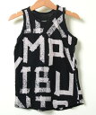 nununu MASKING TAPE TANK TOP ヌヌヌ マスキングテープ タンクトップ ブラック 黒 KIDS キッズ 子供 ユニセックス 男の子 女の子 高級子供服ブランド ハイブランド ハイクオリティ