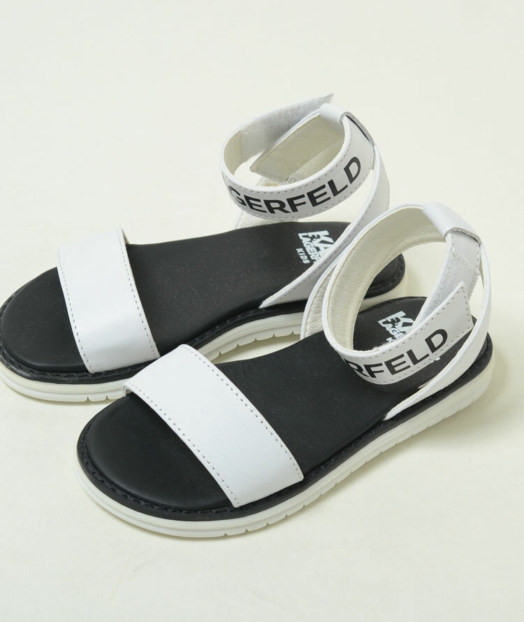 【訳あり】【16.5cm】Karl Lagerdeld Ankle Strap SANDAL カールラガーフェルド アンクル ストラップ サンダル ホワイト×ブ...