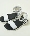 【訳あり】【16.5cm】Karl Lagerdeld Ankle Strap SANDAL カールラガーフェルド アンクル ストラップ サンダル ホワイト×ブ...