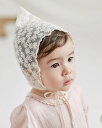 ボンネット HAPPY PRINCE Alliche Lace Bonnet-R レース ボンネット 帽子 ハット アイボリー 花柄 ベビー baby KIDS キッズ 子供服 お出かけ お宮参り セレモニー 結婚式 新生児 0歳 1歳 48cm50cm 誕生日 プレゼント