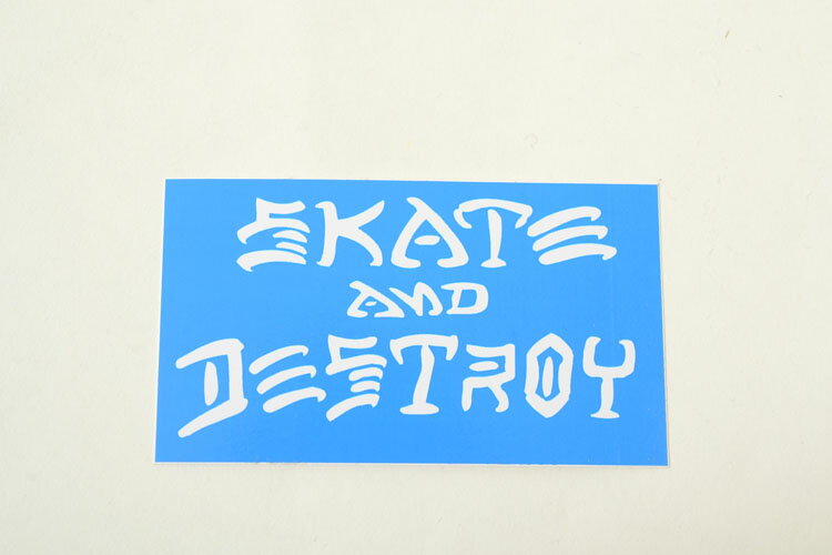 THRASHER STICKER スラッシャー ステッカー SKATE AND DESTROY ライトブルー 水色 1