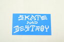 THRASHER STICKER スラッシャー ステッカー SKATE AND DESTROY ライトブルー 水色