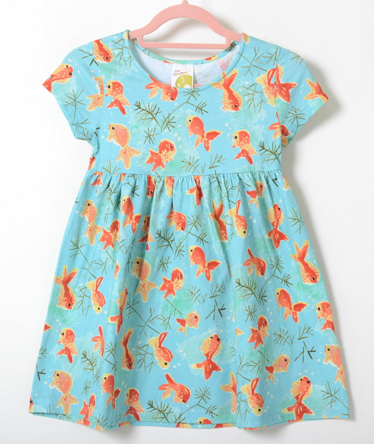 Jim Thompson ジム トンプソン 金魚 ワンピース グリーン 袖あり ベビー KIDS キッズ 子供服 2歳 3歳 4歳 5歳 女の子誕生日 プレゼント