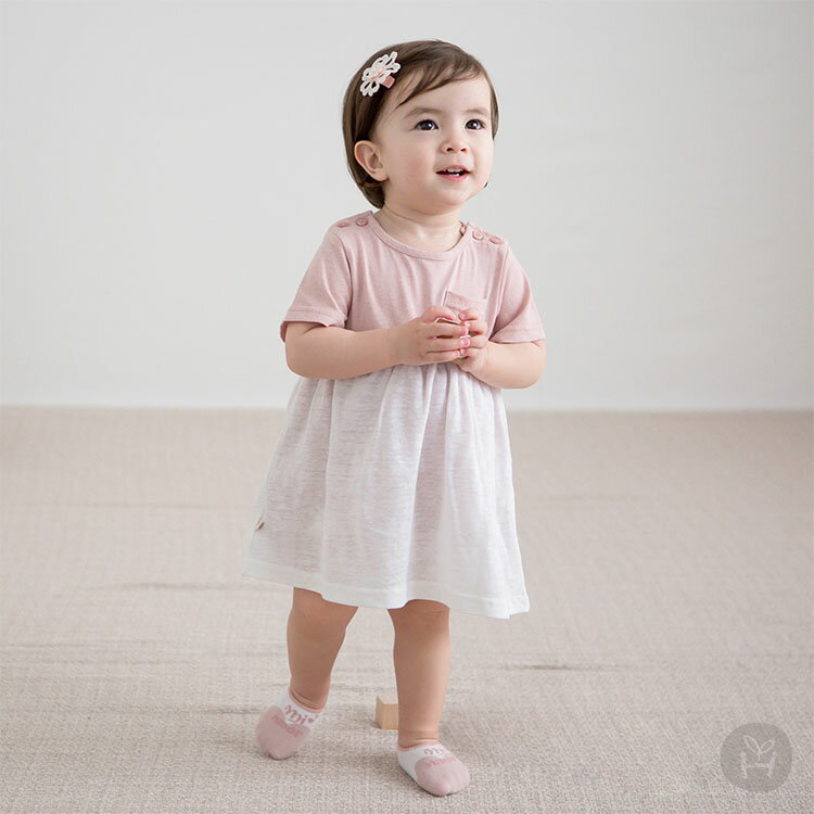 子供服 ベビー服 ロンパースHAPPY PRINCE 半袖 ワンピース ボディースーツ スモーキーピンク ベビー KIDS キッズ コットン100% お出かけ 1歳 2歳 女の子 夏 シンプル 上品 フォーマル カジュアル ベーシック誕生日 プレゼント