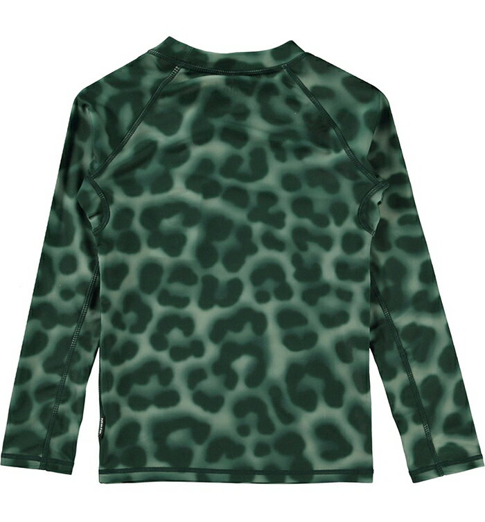 Molo Neptune LS ラッシュガード キッズ 子供 女の子 男の子 水着 子供服ブランドハイクオリティ92-128cm グリーン ヒョウ柄