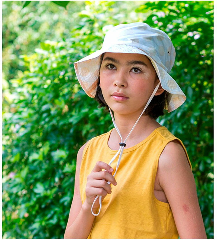 サーフハット 帽子 スイムキャップ　つば広　サンハット　surf hat 日よけ グリーンストライプ ボーダー ホワイトドット KIDS キッズ 子供 大人兼用 夏 レジャー 海 プール 旅行 zozio ゾジヲ ゾジオ