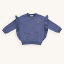 CarlijnQ カーラインク トレーナー スエット basic - girls sweater with side ruffles KIDS キッズ 子供 スエット素材 海外ブランド オランダ ヨーロッパ ブルー フリル おしゃれ 春秋冬 110cm 120cm 130cm 140cm 150cm 子供服 女の子 サステナブル