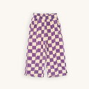 CarlijnQ カーラインク ワイドパンツ checkers - girls velvet joggers KIDS キッズ 子供 スエット素材 海外ブランド オランダ ヨーロッパ パープル 花柄 フラワー ワイドパンツ おしゃれ 春秋冬 110cm 120cm 130cm 140cm 150cm 子供服 女の子