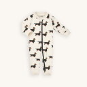 CarlijnQ カーラインク ロンパース dachshund - baby onesie with zipper ベビー KIDS キッズ 子供 かわいい 海外ブランド オランダ ヨーロッパ おしゃれ 春夏秋冬 75cm 80cm 85cm 90cm 95cm 0歳 1歳 2歳 子供服 女の子 男の子 半袖 サスティナブル 長袖 犬 ダックスフント