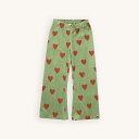 CarlijnQ カーラインク ワイドパンツ hearts - velvet flared legging KIDS キッズ 子供 ベロア素材 ベルベット 海外ブランド オランダ ヨーロッパグリーン ハート ワイドパンツ おしゃれ 春秋冬 110cm 120cm 130cm 140cm 150cm 子供服 女の子 サステナブル